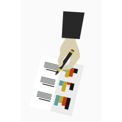 矢量彩色创意手拿铅笔图案