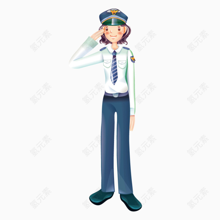 矢量卡通女警