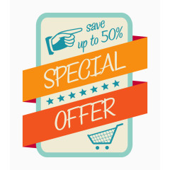 多彩花边促销矢量