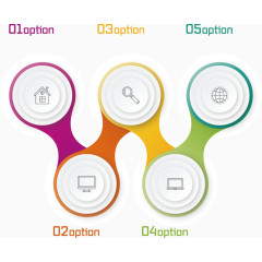 矢量创意设计链条说明分布图