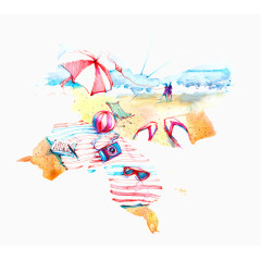 创意蝴蝶海滩造型