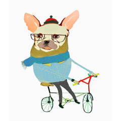 骑自行车的小狗