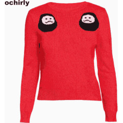 红色毛衣欧时力