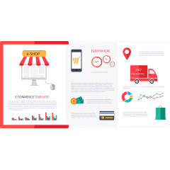 创意电子商务折页矢量素材