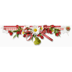 蝴蝶结白色花扣子装饰素材