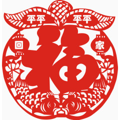福字剪纸矢量