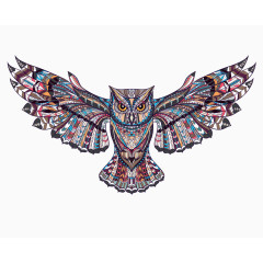 猫头鹰纹身插画图片