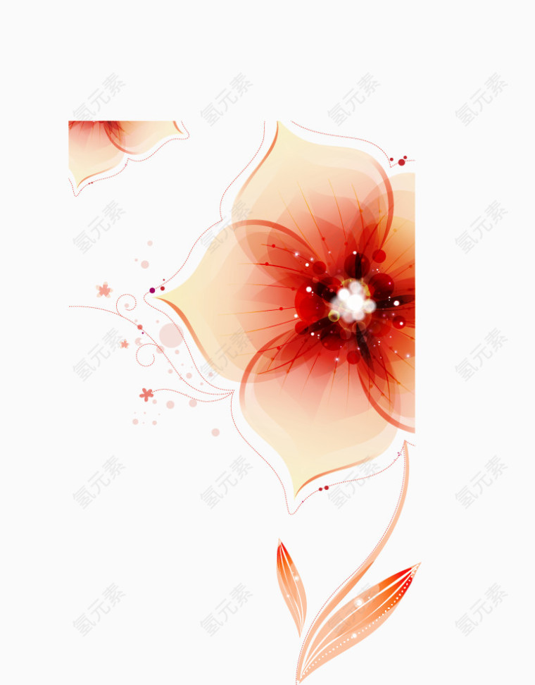 手绘黄色透明花朵