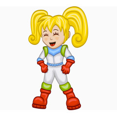 矢量儿童画插画外星系列女孩