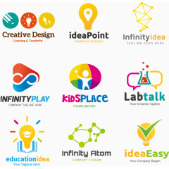 创意彩色个性商标设计矢量素材