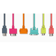 不同类型接口的彩色数据线