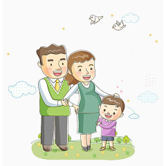 父母和孩子散步