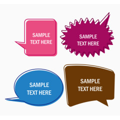 矢量扁平分类标题多色不规则形状