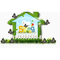 有质感的绿色植物家园