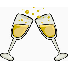 香槟干杯碰杯png素材