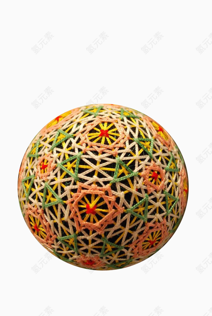 粉绿手鞠球矢量