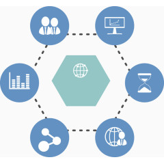 矢量创意设计六边形圆环目录图