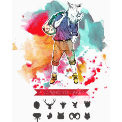 矢量卡通犀牛插图