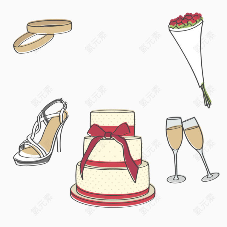 矢量香槟蛋糕
