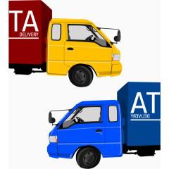 矢量手绘运输车