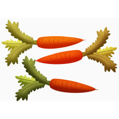 手绘带绿茵的胡萝卜素材