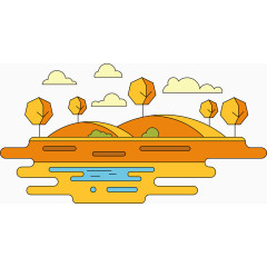 秋天景观矢量插画