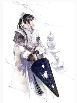 下雪天的忧郁男子