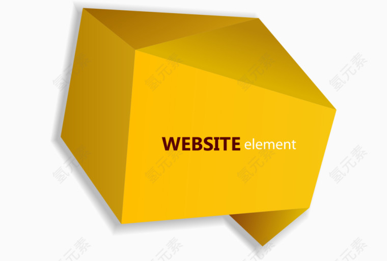 矢量不规则标签3d黄色立体