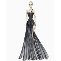 黑白礼服设计图稿