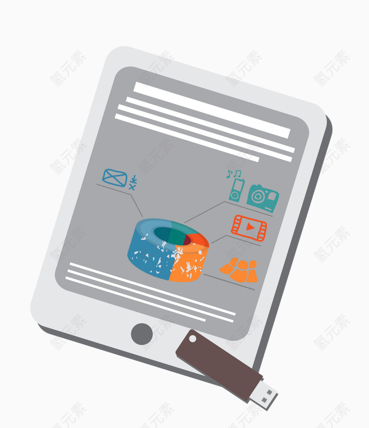 矢量平板电脑U盘素材