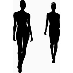 时尚剪影模特女孩