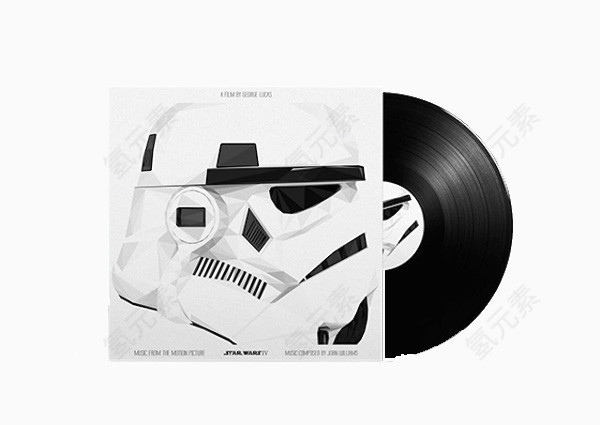 创意黑白胶唱片设计