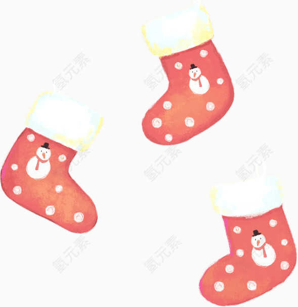 h5素材水彩圣诞袜子
