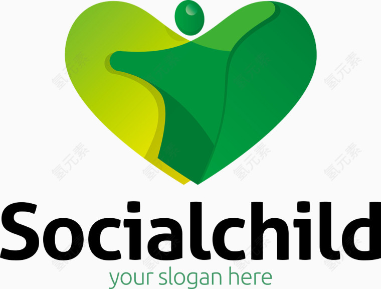 绿色儿童组织LOGO矢量素材