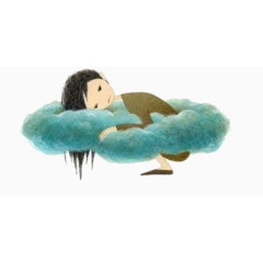 手绘风格小女孩