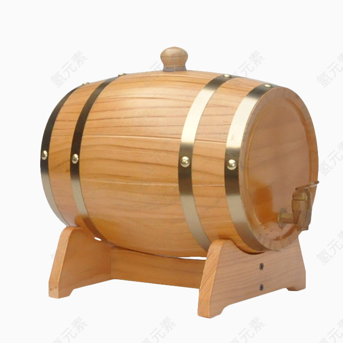 清晰红酒桶免抠元素
