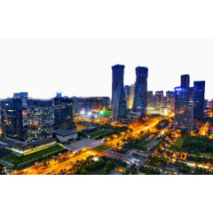 站在城市市中心