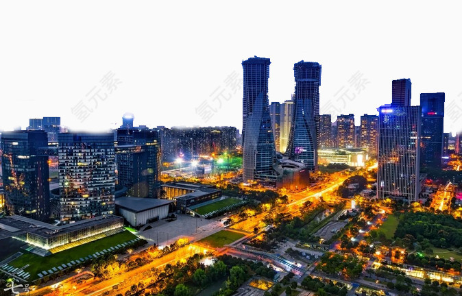 站在城市市中心