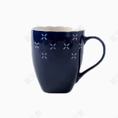 蓝色陶瓷杯
