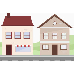 矢量街道房屋
