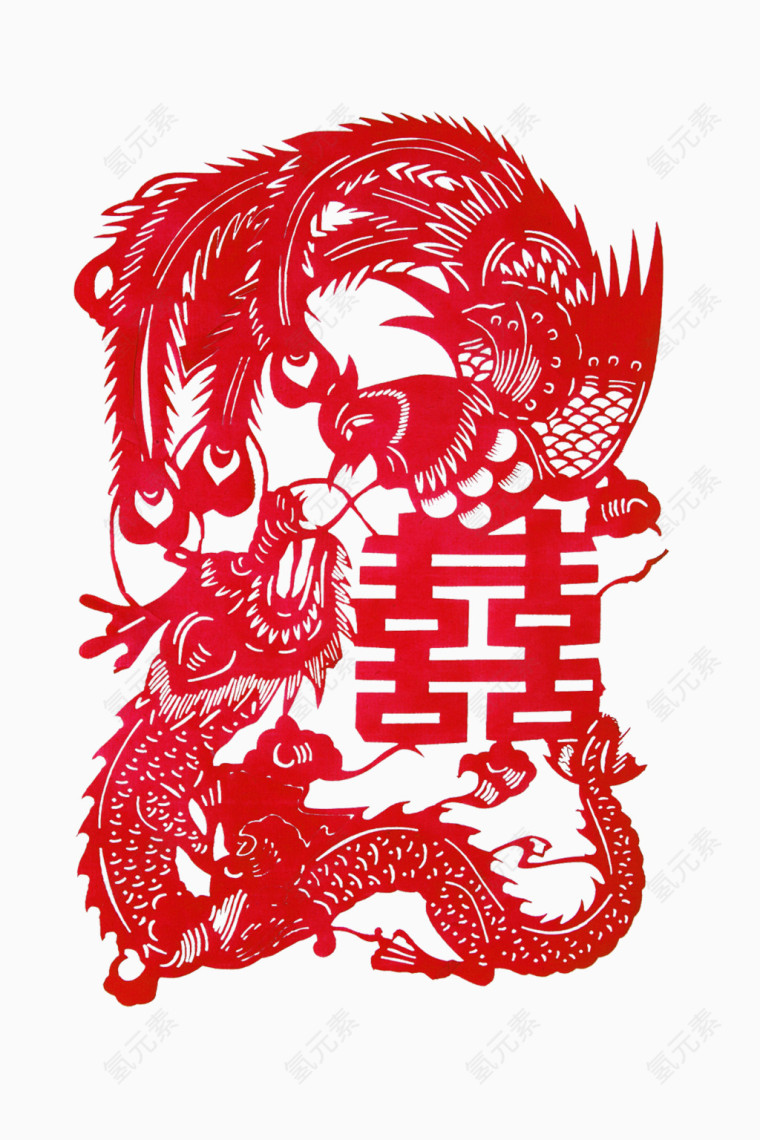 剪纸双喜