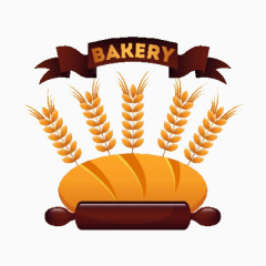 大麦面包卡通矢量图标