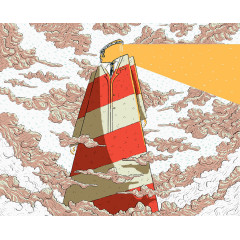 创意手绘巨人背景