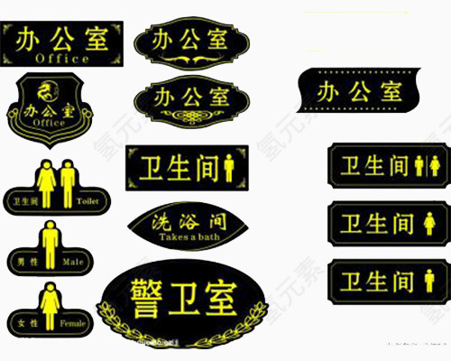 警卫科室牌