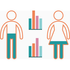 矢量创意设计人口对比说明图