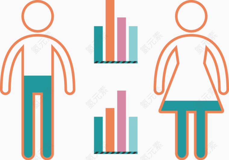 矢量创意设计人口对比说明图