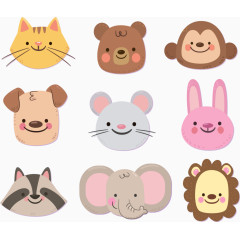 可爱微笑小动物贴纸