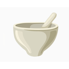 矢量白色的小药碗