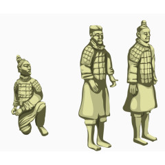 卡通手绘兵马俑