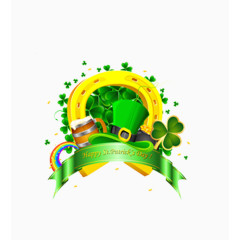 爱尔兰国庆节矢量标签素材